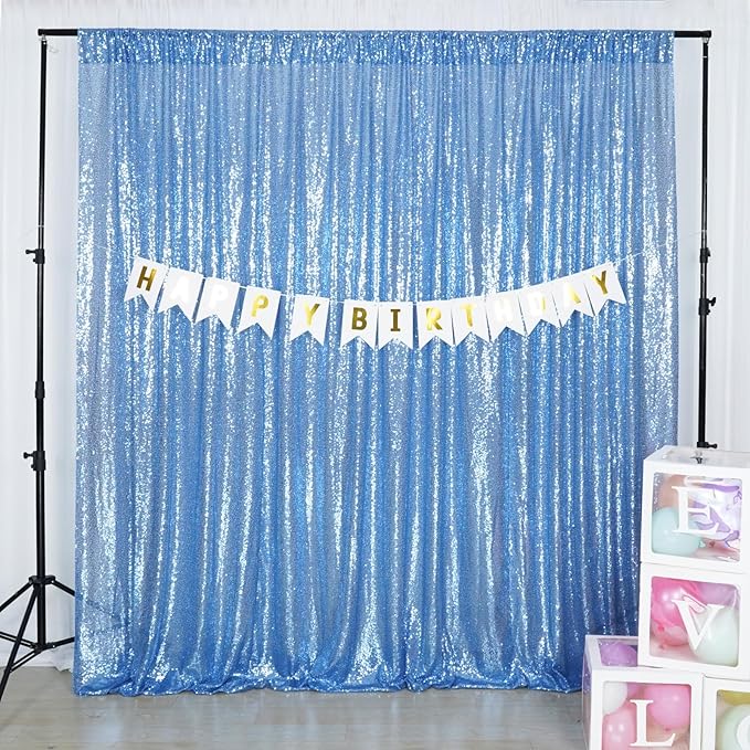 Backdrop Set, Baby Blue Sequin Shimmer, Pack of 2