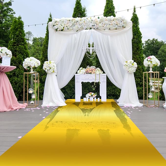Aisle Runner, Gold Mirror Finish, 3.3 x 98.4 ft with Tape Roll