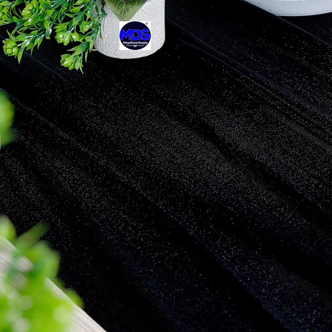 MDS Halloween Chiffon Table Runner - 10 Pack, 29 x 170 Inches, 14ft Each - Sheer Spooky Table Runners for Haunted House Parties, Trick-or-Treat Tables, Witchy Décor, Wedding & Events - Black
