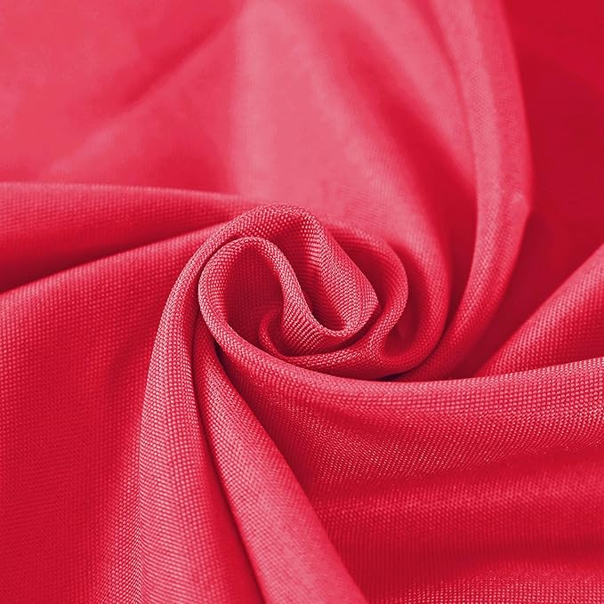 Cupuamon 132 inch Round Tablecloth Washable Polyester Table Cloth Decorative Table Cover for Wedding Party Dining Banquet（132 inch,Red）