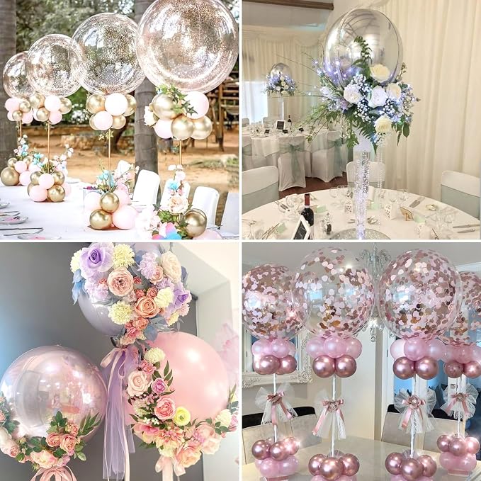 lightsfever Reusable Acrylic Balloon Stand Kit – Heavy Duty Tabletop Display - Image 2