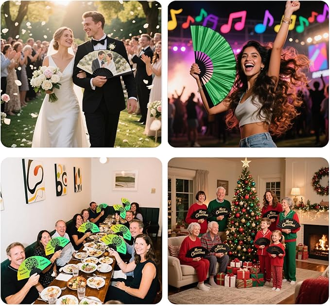 Custom Fans with Your Photo/Text - 13 Inch Personalized Folding Hand Fan for Line Dancing, Weddings, Parties | Decorative Gift for Women, Church Events & Dance Performances (120, 10 Inch)