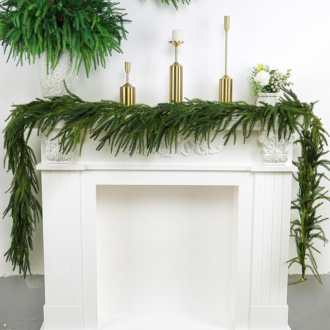 Garlands: 3 Pack of 9 Ft Green Artificial Norfolk Pine