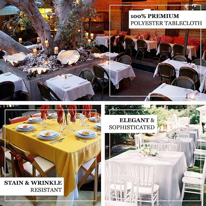 Efavormart 90" Hunter Emerald Green Wholesale Linens Polyester Square Linen Tablecloth for Kitchen Dining Wedding Birthday Party