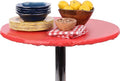 Tablecloth Black Round Fitted Vinyl Table Cover, 54 Inch