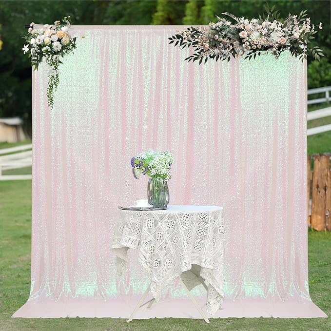 Backdrop, Iridescent Sequin, 6 x 6 Ft for Photography and Parties