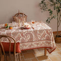 Rectangular Floral Tablecloth 55x79 Inch Linen-Polyester Blend