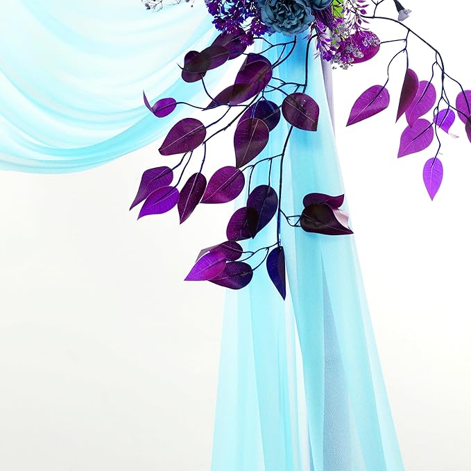 Backdrop Drape Fabric, Teal Sheer Chiffon, 30 in x 40 ft for Wedding Arch