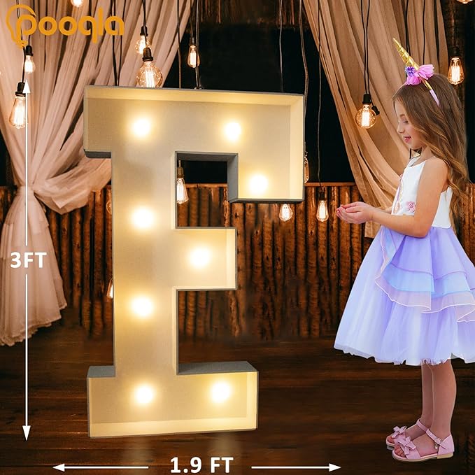 Decorations 3FT Light Up Marquee Letters with Warm and Cool White LEDs