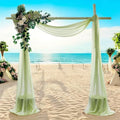 MDS Halloween Chiffon Draping Fabric - 2 Panel, 30" Wide x 30ft Long - Sheer Spooky Arbor & Canopy Drapery for Haunted House Backdrops, Party Ceilings, DIY Costumes & Themed Events - Sage Green