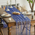 Gold Gauze Table Runner 10FT, 120 Inch – Blue – 120in