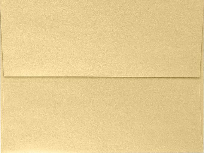 LUXPaper A7 Invitation Envelopes | Peel & Press | 5 1/4" x 7 1/4" | Blonde Metallic | 80lb. Text | 250 Qty
