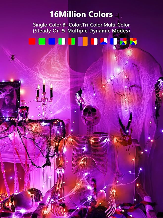 Indoor String Lights, 200 LED Fairy Lights, 16 Million Colors, 66 Feet