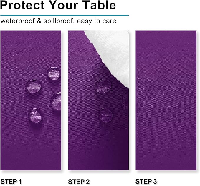 Hiasan Royal Purple Tablecloth for Rectangle Tables - Waterproof and Spillproof Washable Fabric Table Cloth for Dining Room Kitchen Party, 60 x 84 Inch