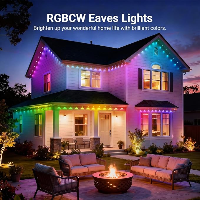 LED String Lights, 96ft Multicolor RGBCW with App Control
