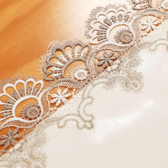 Vintage Lace Dining Table Runner, Small Macrame Coffee Table Runners 48 inches Long for Kitchen Home Christmas Party Decorations (16x48 inch, Off White)
