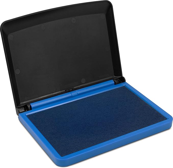 MaxMark Large Blue Stamp Pad - 2-3/4" by 4-1/4" - Premium Quality Felt Pad