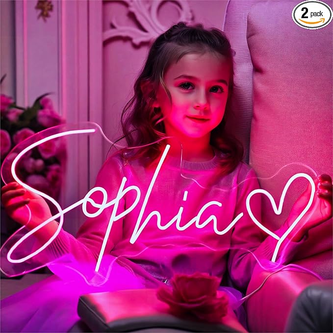 SELICOR Personalized Neon Signs Led Neon Signs Light for Bedroom Wedding Birthday Party Home Décor Custom Neon Sign Bar Store Logo Neon Sign (Optional 10" to 60")