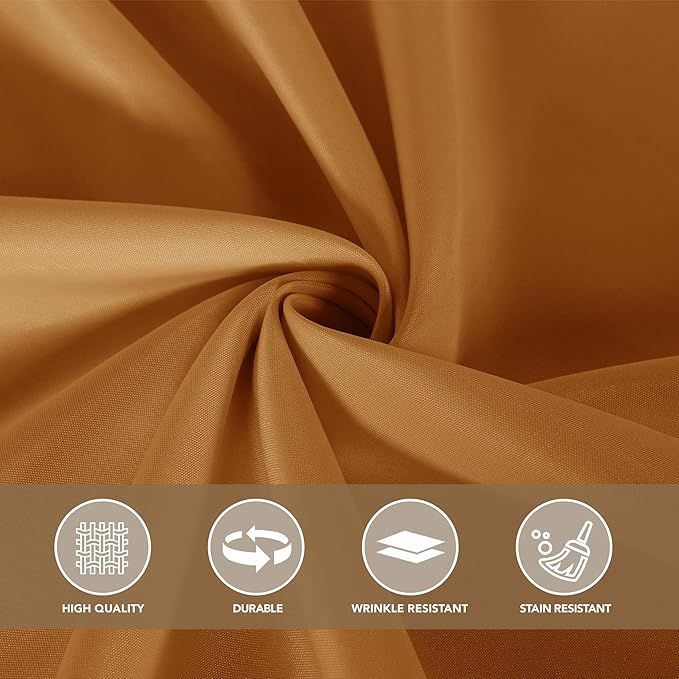 sancua Thanksgiving Square Tablecloths 54x54 Inch Bronze, 2 Pack - Fabric Fall Table Cloth for Square or Round Tables, Washable Polyester Table Cover for Dinner, Holiday Party, Display Tables