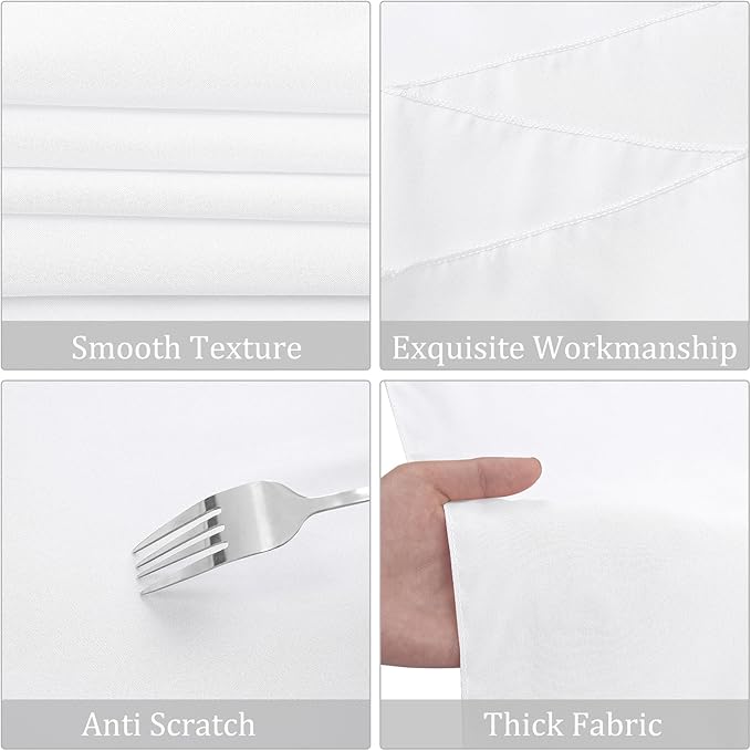 Round Tablecloths: 12 Pack White 90-Inch Polyester Covers
