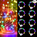 pozzolanas 8 Pack Multicolor Battery Operated String Lights - 7ft Waterproof Fairy Lights with 20 LEDs for Home, Mason Jar, Party, Wedding, Halloween, Christmas Decorations