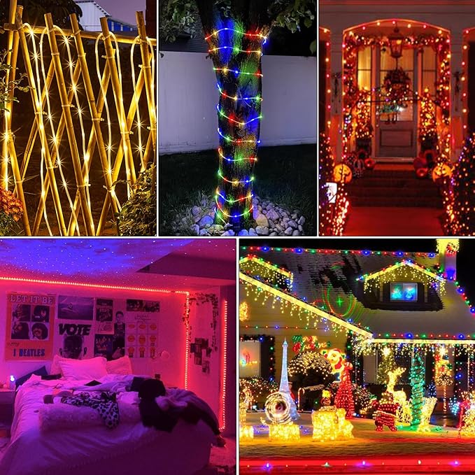 String Lights 164 ft, 500 LEDs, 16 Colors with Remote, Outdoor Use