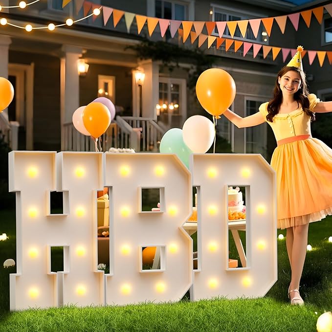 Party Marquee Letters Light Up 3 Ft Foam Board Decor