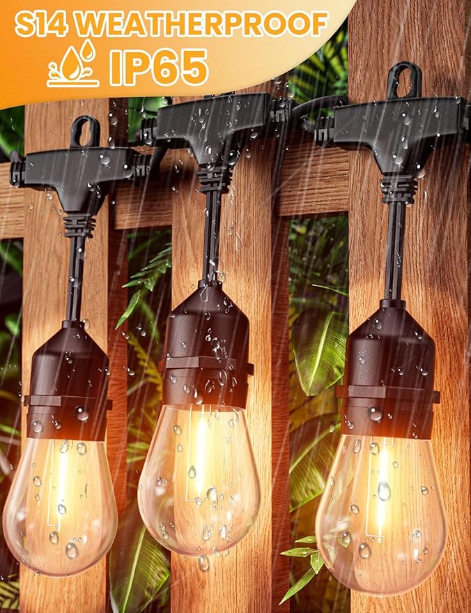 String Lights 150 FT Warm White LED Shatterproof Outdoor Patio