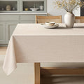 MIULEE Ivory Linen Tablecloth 52x70 Inch Rectangle Table Cloth Waterproof,Stain Resistant & Wrinkle Resistant for Dining Party Wedding