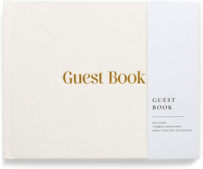 Guestbook with Linen Hardcover and Lined or Blank Pages