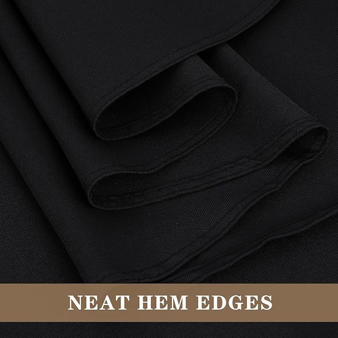 Fitable 6 Pack Black Square Tablecloths - 70 x 70 Inches - Stain Resistant and Reusable Table Clothes, Polyester Fabric Table Covers for Dining, Card Tables, Coffee Tables