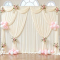 Champagne Backdrop Curtain Set, 5x12 ft, 10 Panels, Wrinkle Free Fabric