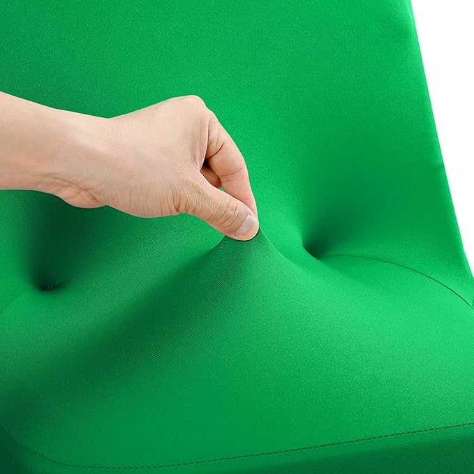 Peomeise Stretch Spandex Folding Chair Cover for Wedding Party Dining Banquet Event (Emerald,6pcs)