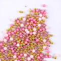 Valentine Sprinkles for Cake Decorating 7 Ounce Rose Gold Pink Sugar Pearl Metallic Sprinkles for Cupcake Toppers, Cookies, Ice Cream Cake Decorationss Baking for Wedding Shower Party