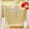Backdrop Sparkly Gold Sequin Curtain, 6 Ft x 8 Ft Photo Background