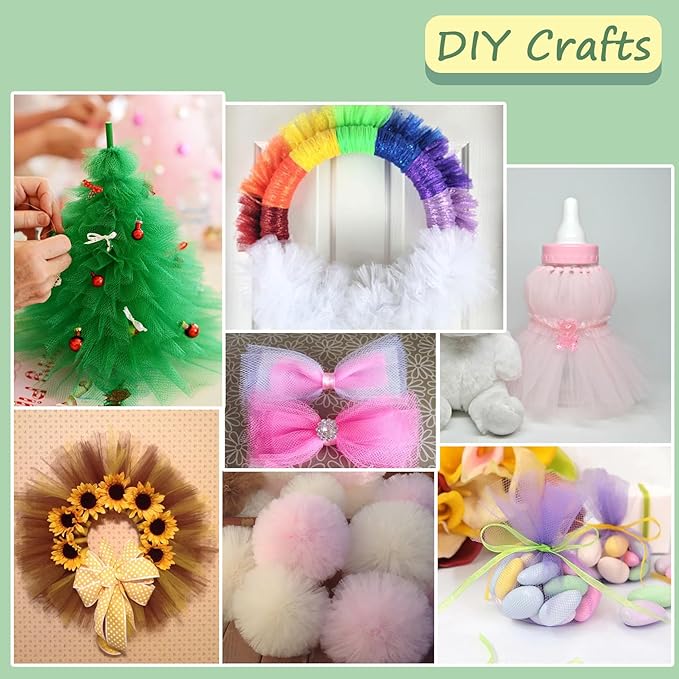 Tulle Fabric Rolls, 54 Inch by 10 Yards (30 ft) Tulle Ribbon for Wedding Party Decoration Sheer Fabric Spool Bolt, Ceiling Decor, Tutu Skirt, Christmas Gift Wrapping, Soft & Drape (Sage Green)