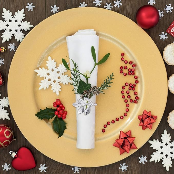 Napkin Rings Set of 200 Leaf-Shaped Silver Zinc Alloy Napkin Holders