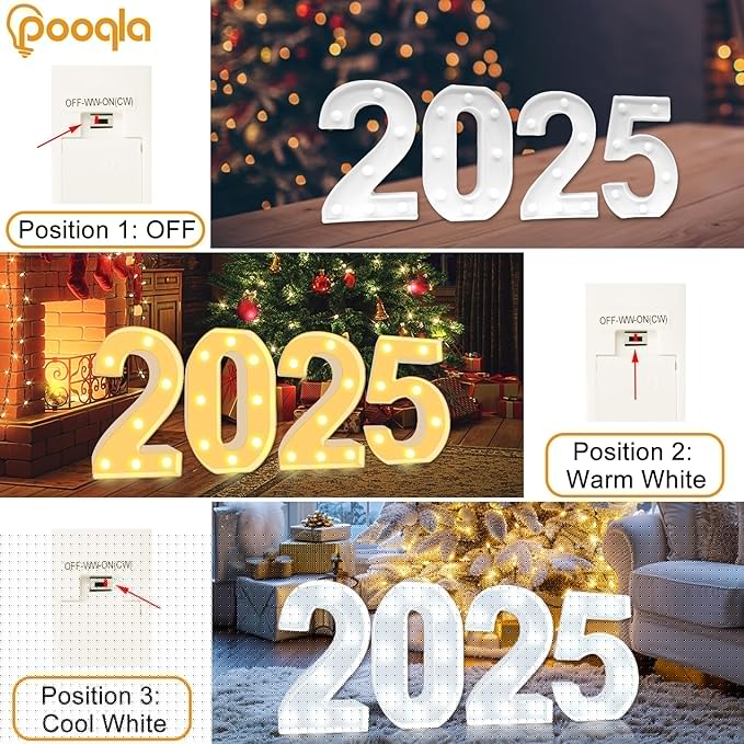 Pooqla 40th Birthday Decoration for Woman Man, Decorative LED Light Up Numbers, Marquee Numbers 40 Sign for Party Backdrop 40th Wedding Anniversary Decor, Warm White and Cool White Number 40