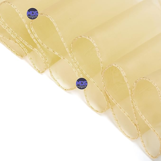 MDS Pack of 25 PCS Organza Chair Sashes Wider Dining Chair Bows Ribbon Tie Back for Wedding Party Birthday Bridal Shower Reception Event Banquet Home Chair Cover Decoration - Beige