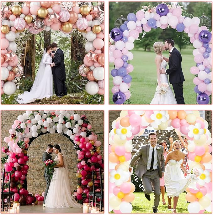 Balloon Arch Stand Kit, White, 70 Pieces, 8.5 FT Tall x 10 FT Wide