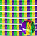 6 Pack 10 Ft Gold Green Purple Foil Fringe Garland Metallic Streamers Tinsel Banner Wall Hanging Garland Backdrop for Parade Floats, Halloween, Christmas, Thanksgiving, New Year Party Decorations