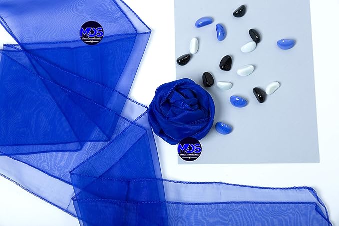 MDS Pack of 200 PCS Organza Chair Sashes Wider Dining Chair Bows Ribbon Tie Back for Wedding Party Birthday Bridal Shower Reception Event Banquet Home Chair Cover Decoration - Royal Blue
