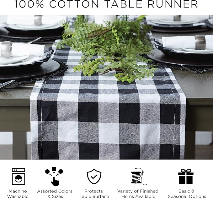DII Woven Basic Tabletop Collection, Chevron Table Runner, 15x72, Eggplant