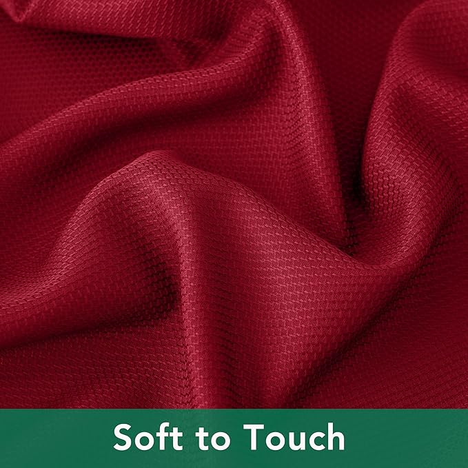 Biscaynebay Textured Fabric Christmas Rectangle Table Cloth 52x70 Inches, Red Water Resistant Spill Proof Tablecloths for Dining, Kitchen, Wedding and Parties, Machine Washable