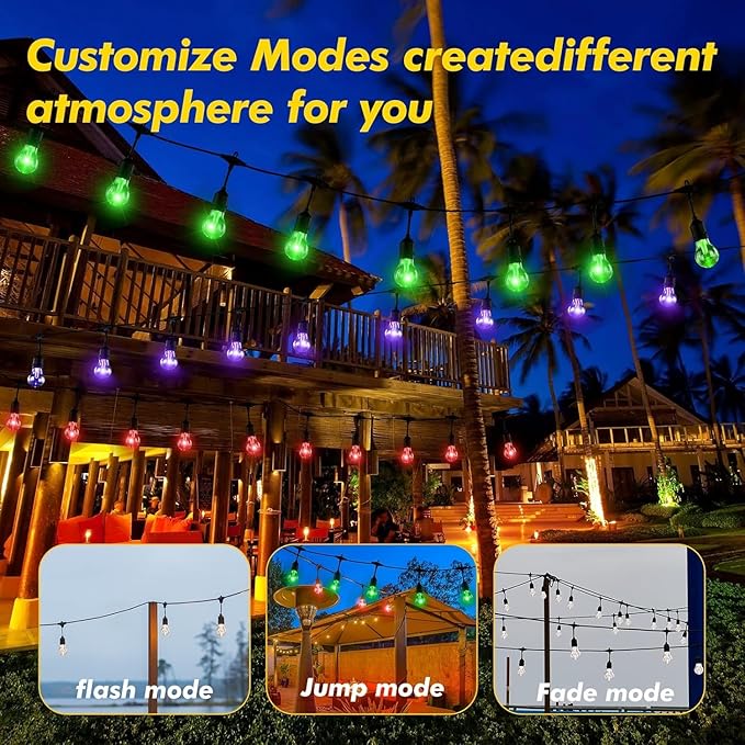 String Lights 144 ft Solar Outdoor, 8 Colors with 6 Modes