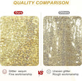 Backdrop with Shimmering Gold Sequins, 6 Ft x 7 Ft for Photos