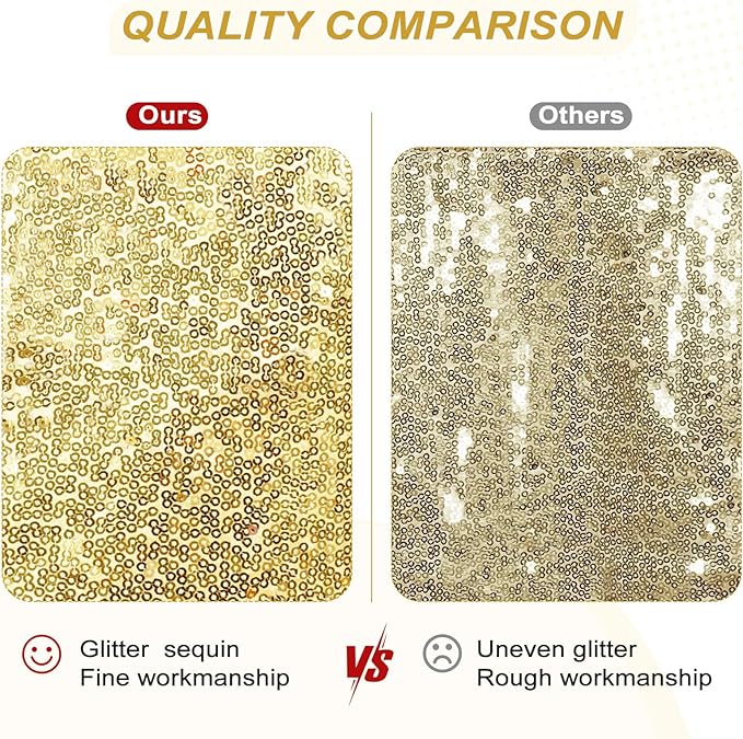 Backdrop Sparkly Gold Sequin Curtain, 6 Ft x 8 Ft Photo Background