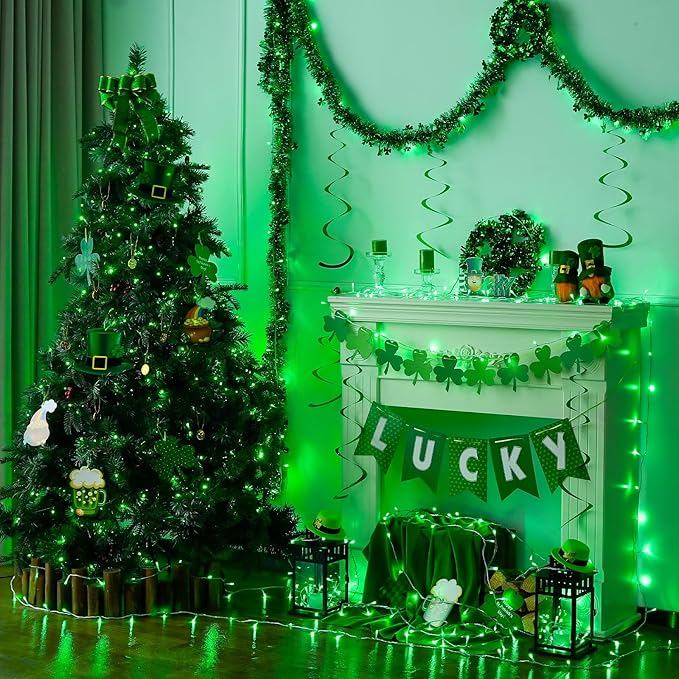 String Lights, 168 Ft Green 600 LED Set with Remote and Timer