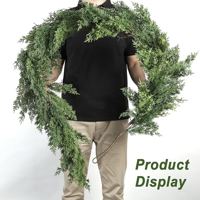 Garland, 6 Ft Green Polyethylene Greenery with Ring Hook