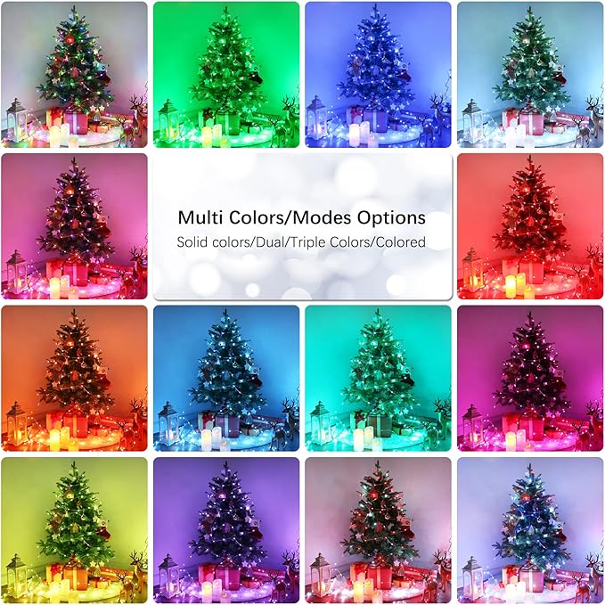 Indoor String Lights, 2 Pack 66ft 200 LED Color Changing Fairy Lights